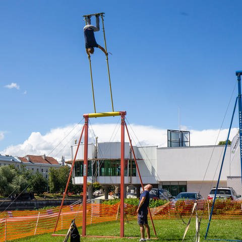 Kiiking is a sport invented and promoted in Estonia, which involves a person making a swing gain increasingly more momentum.